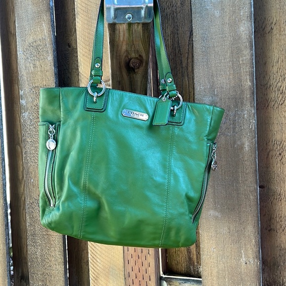 Coach Bags Coach Green East West Gallery Leather Tote Shoulder Bag